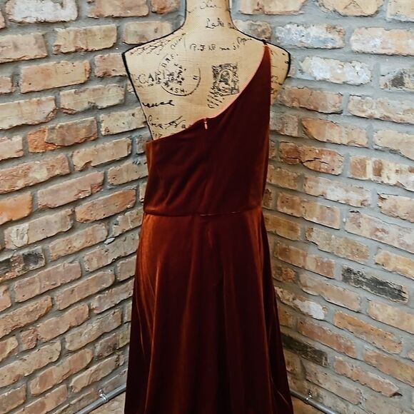 NWT After Six Auburn Moon One Shoulder maxi gown size 14 - Picture 10 of 15